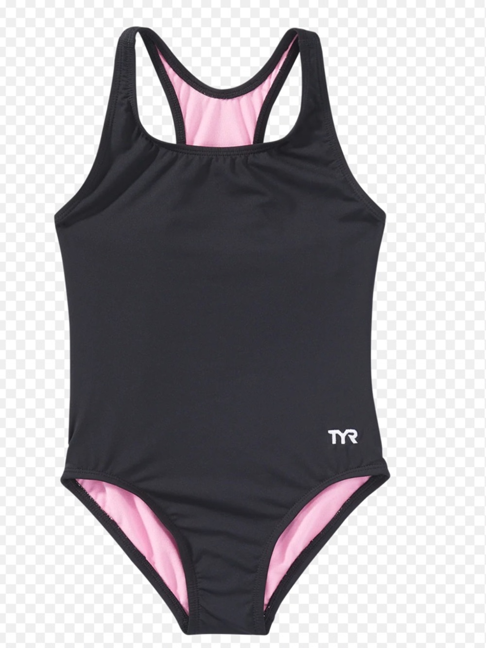 TYR Durafast Lite® Girl's Maxfit Swimsuit - Ella, Black/Pink, Size 10-12, NWT